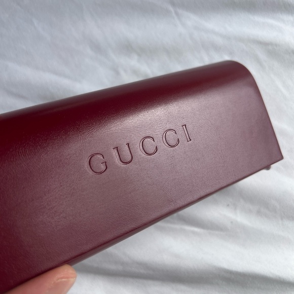 Brand New AUTH 2025 Gucci Leather Sunglasses Glasses Case Burgundy Wine Ancora main image 4